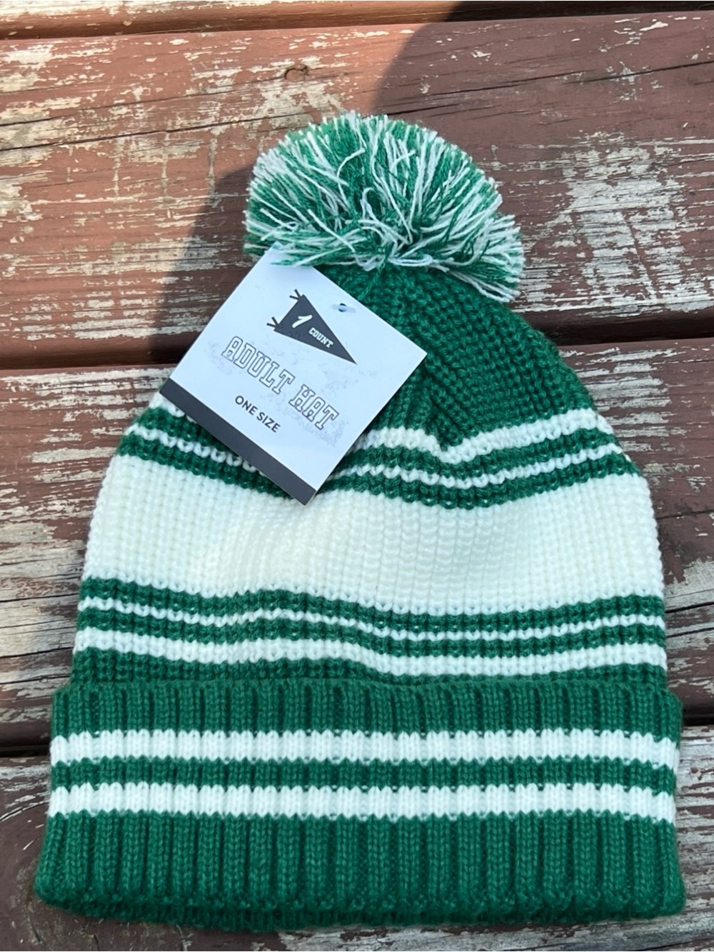 1 Count GERTEX Unisex Adult Cuffed Beanie W/Pom Streetwear Causal,Stripes|One Sz